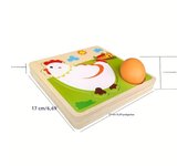 Wood 3D Puzzle Chick Grow Hens Laying Eggs Process Jigsaw Learning Education Montessori Toys