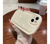 Cute Candy Color Wave Oval Phone Case For iPhone 16 15 14 13 12 11 Pro Max 16 Plus Glossy Air Cushion Bumper Protection Cover