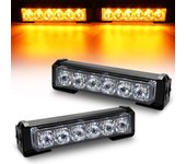 Vehículo DE EMERGENCIA Luces estroboscópicos Luz 14 Modos 6 LED asesor de tráfico Barra de Luz de advertencia para Techo interior/tablero de Instrumentos/parrillas/Parrilla