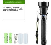 2024 Powerful XHP360 LED USB Recharge Flashlight 18650 26650 LED Flashlight Zoom Torch IPX65 Tactical Lantern Camping Hand Lamps
