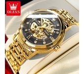OLEVS Top Brand Automatic Watches for Man Original Skeleton Waterproof Stainless Steel Elegant Mechanical Men's Wrist watch 9901