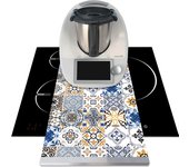 APCym - Tabla deslizante con Ruedas Vinilada para Robot de Cocina Thermomix, Monsieur Cuisine, Mambo, Aldi, Lidl, Tamaño 60x30cm MODELO AZULEJOS