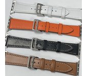 Correa de cuero para reloj compatible con 38/40/41 mm, 42/44/45/49 mm, correa de cuero suave y transpirable para la serie iWatch.