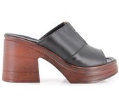 Blogger SAMBRU Zuecos de mujer negros de piel 81489