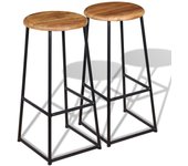 Taburetes de barra de cocina 2 unidades madera maciza de teca