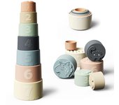 Juguetes de Taza de silicona para niños a partir de 6 més, juego de 7