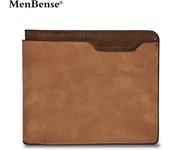 Nueva cartera corta para hombre de MenBense, de piel sintética esmerilada, estilo casual y moderno.