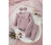 Baby Girls Full Sleeve Floral Pantsuit For Spring/Autumn Daily New Style Bobyset+Headband