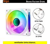 aigo Air12s PC Case Fan 12cm 4Pin 5V 3Pin ARGB Cyclic Mirror Light Effect PWM CPU 120mm Cooling Fan infinite space ventilador