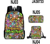 My Singing Monsters Monster Concert Print Children's Two-piece Backpack Pencil Case Anime Cartoon School Bag Sports Mochila