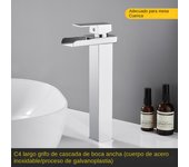 Grifo frío y Caliente de Cascada Negra, inoxidable Maple Basin, Grifo de lavabo Cuadrado
