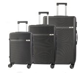 DAM Juego de 3 maletas Trolley, en material ligero ABS de alta resistencia. Cerradura numérica y 4 ruedas dobles extraíbles y giratorias 360°.  50x29x76Cm