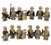 12 figuras de camuflaje de las Fuerzas Especiales, minisoldados de base militar, juguetes con armas