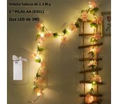 230cm Cherry Blossom LED Light Garland Artificial Flowers Vines For Wedding Party Home Decor Hanging Wall Garden Arches Ornament