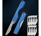 Stainless Steel Folding Knife Keychain Pocket Knife Surgical Mini Knife Replaceable Blades Sharp Multifunctional Knife Tool