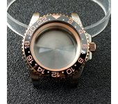 High-quality Silvery Black Case have inner ring 40.5mm watch men's case FIT NH34 NH35 NH36 movement Automtaic Watch Box