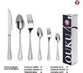 Mr.Spoon Serie Bola Juego 20, 30 o 36 piezas cubiertos,Acero Inoxidable 18/0,Plateado,Económico y funcional,Incluye cuchillo carne o mesa,tenedor,cuchara,cucharilla,etc.Mango monobloque,Apto para lavavajillas,Empaque ecológico,Para casa,hotel,restaurante