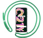 Funda Colgante Transparente para Realme C21Y / C25Y con Cordon Verde Agua