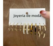 15 Pcs Gold Color Geometric Pearl Earrings Set Boho Vintage Pink Butterfly  Leopard Print Hoop Earrings Jewelry Gifts 2024 New
