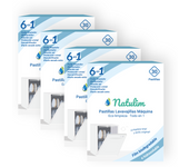 Natulim - Pastillas de Lavavajillas a Máquina - Eco-Limpieza, Biodegradables e Hidrosolubles 6 en 1 - Limpieza Profunda, Abrillantador, Función Sal, Protección Cristal, Descalcificador, Efecto Secado Extra (30 pastillas)