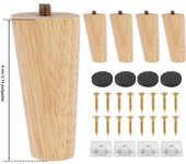 4 Pack Furniture Legs Wooden Solid Furniture Feet Oblique/Straight Table Feet Non-slip Chair Feet Floor Protector Home