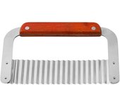 Espátula de Maple inoxidable, espátula de metal, espátula giratoria para sretén de Hierro fundido, espátula para Parrilla de barbacoa con Mango de Madera, corte de cordón Hecho a mano
