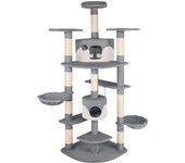Tectake - Rascador para gatos NELLY,  2 casetas bicolor para gatos, 2 nidos basculantes para mecerse, 3 plataformas para descansar, Cuerda de juego, El árbol destaca por su acabado de calidad superior y su robusta estructura