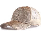 2023 New Summer Glitter High Ponytail Baseball Cap Female Snapback Hat Casual Black White Pink Mesh Trucker Caps for Women Gorra