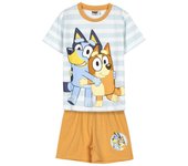 Pijama Manga Corta Bluey con Bingo Rayas y Naranja Niño 76779