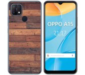 Tumundosmartphone Funda Gel Tpu para Oppo A15 diseño Madera 03 Dibujos
