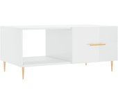 vidaXL Mesa de centro madera contrachapada 90x50x40 cm Blanco, Negro, Blanco brillante Mesita de Salón o Comedor o Auxiliar Mesa de Café Meuble Salón