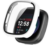 Glass+Case for Fitbit Versa Versa 4 Watch Protective Bumper Hard PC Shell HD Screen Protector for Fitbit Sense 2 Watch Cover