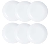Luminarc Caja 6 Platos Postre Opal 19cm Blanco Resistente y Saludable