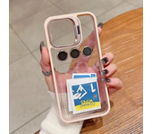 Luxury Transparent case iPhone 11 12 13 14 15 Pro Max Lens protective case Metal ring case shock-proof transparent back cover