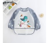 Baby Bibs Burp Cloths Waterproof Long Sleeve Anti-wearing Cartoon Bib Inverted Gown Baby Feeding Bib Bavoir Manches Longues