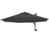 Outsunny Sombrilla de Pared Ø292 cm Giratoria 180° Sombrilla Terraza Exterior con Manivela Barra de Metal Paraguas y Ventilación para Playa Jardín Patio Exterior Gris Oscuro