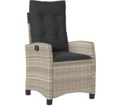 Sillón de Jardín reclinable con Los cojines del ratón PE gris Claro