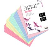 Cartulina de Colores, Cartulina A4 Colores Surtidos Pastel, Folios de Colores 180gr Manualidades, Imprimir tus Documentos y Diseños Creativos, Folios de Colores A4 · m-office (x100, Surtido Pastel)