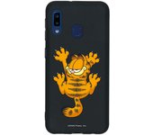 Funda original compatible con Samsung Galaxy A20E Negro con un diseño de Garfield Arañazo