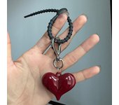 Exquisite Temperament Red Heart Bow Charms Keychain Versatile Phone Pendant Fashion Backpack Hanging Ornament Accessories Gifts