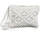 Blanco Bolso de Crossbody de la paja de las mujeres Bolso de la cremallera textil Bolso de hombro pequeño Bolso de playa Bolso pequeño Bolso del teléfono móvil Monedero Bolso pequeño simple