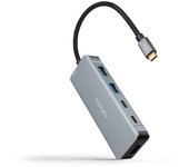 Nanocable Hub USB-C 6 en 1 - Conversor USB-C 3.2 Gen1 5G a 2 X USB-A + 2 X USB-C + HDMI + USB-C PD 100W - Aluminio - 15 Cm - Color Gris