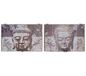 Tapa DKD Home Decor 8424001698608 Contador Buda Gris Madera Madera MDF 2 Unidades 46,5 x 6 x 31 cm