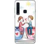 Tumundosmartphone Funda Gel Tpu para Samsung Galaxy A9 (2018) Diseño Café Dibujos