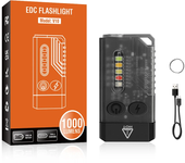 EDC Mini Torch Light Type-C Rechargeable Flashlight Magnetic Work Light Red Laser UV Beep Camping Pocket Lantern Keychain Light