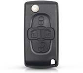 AUTOZOCO Carcasa Mando Llave Coche 4 Botones,Compatible con Peugeot 107 207 307 308 407 607 807 1007,Lancia Phedra,Citroën C2 C3 C4 C5 C6 C8,Fiat Ulysse,Sin zocalo de Pila
