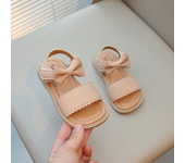 Toddlers Girls Sandals Little Kids Beach Shoes 2024 Summer Brand New Children Flat Sandals Sweet Princess with Bowtie Open Toes