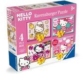 RAVENSBURGER PUZZLE 4 IN A BOX 12/16/20/24 PIEZAS HELLO KITTY 10  12  14  16 PIEZAS 20x23x4 Cms.