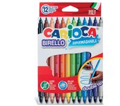 Carioca birello pack de 12 rotuladores - doble punta fina y media - tinta superlavable no toxica - lavable de la piel y tejidos con agua y sin jabon - color varios