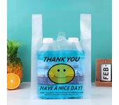 100/50 Pcs Plastic Packaging Bags with Handle Transparent Shopping Fresh-keeping Carry Out Bags Smile Gift Kitchen Accessory